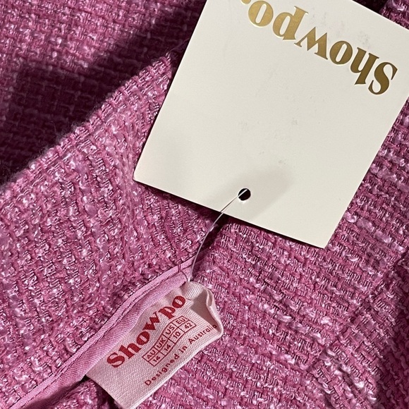 🅽🅴🆆 𝐒𝐡𝐨𝐰𝐩𝐨. Adelaide Wide Leg Soft Tweed pant in pink, size 10 - Picture 9 of 11
